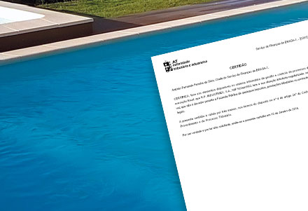 Certificados de Piscinas - Finanças